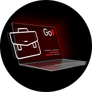 Careers Logo at Go3 Lithuanian Blog showing a laptop on a red and black background