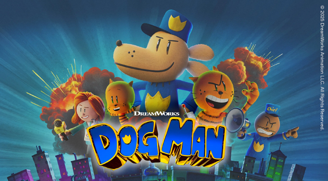 показана полицейская собака и кошки.