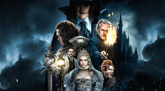 Темная королева и другие персонажи изображены на пугающем фоне.