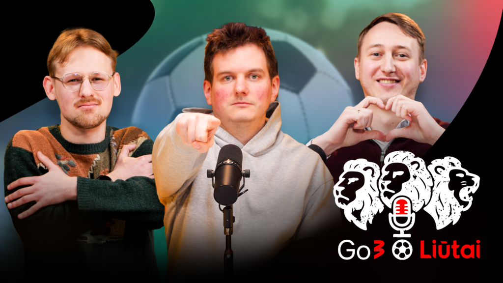 trys vyrai kamuolio fone sypsosi