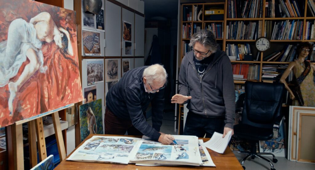 du vyrai žiūri piešinius