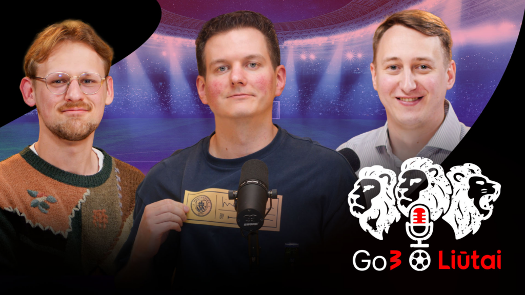 trys vyrai violetiniam kamuolio fone sypsosi